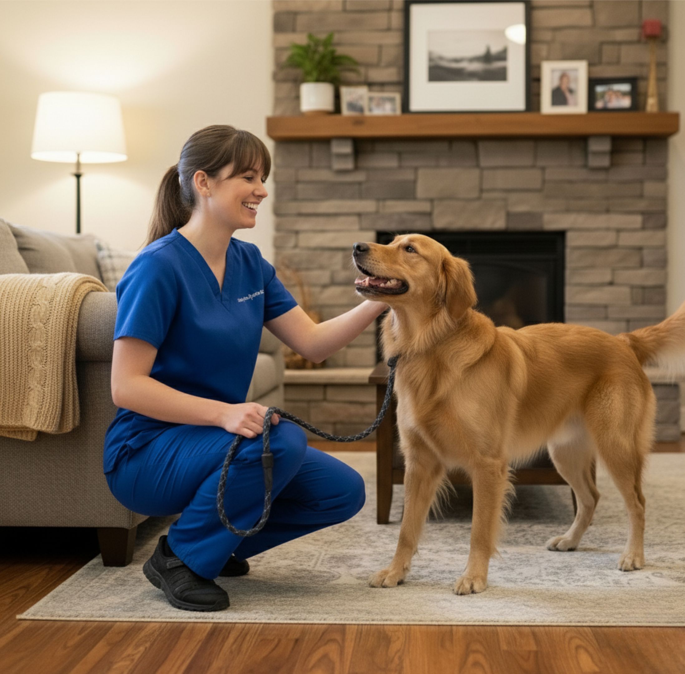 Veterinary technician providing professional pet care