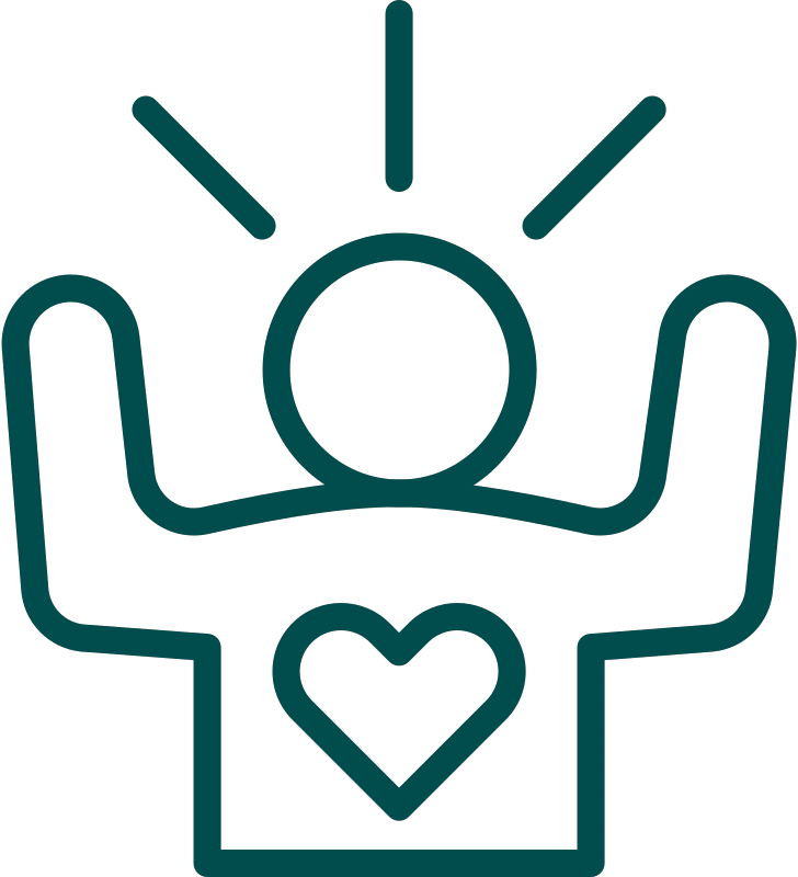 Person with heart icon